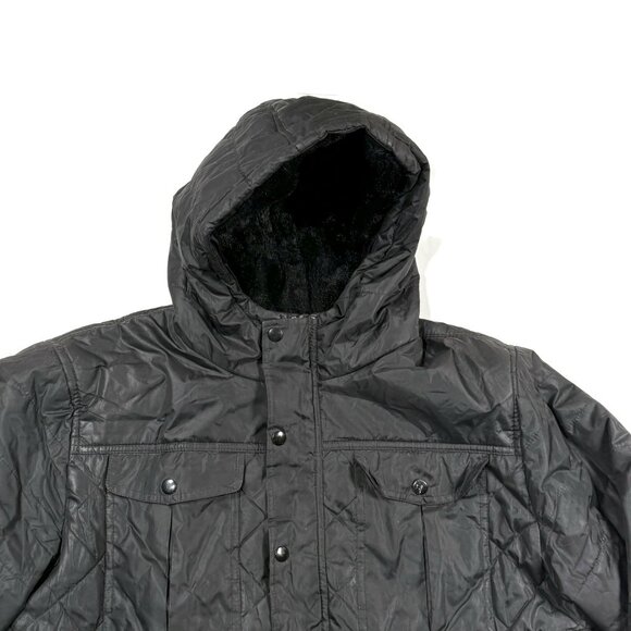 Yoki Jacket Mens Large Black Fleece Lined Hood Field Pockets - Picture 9 of 11